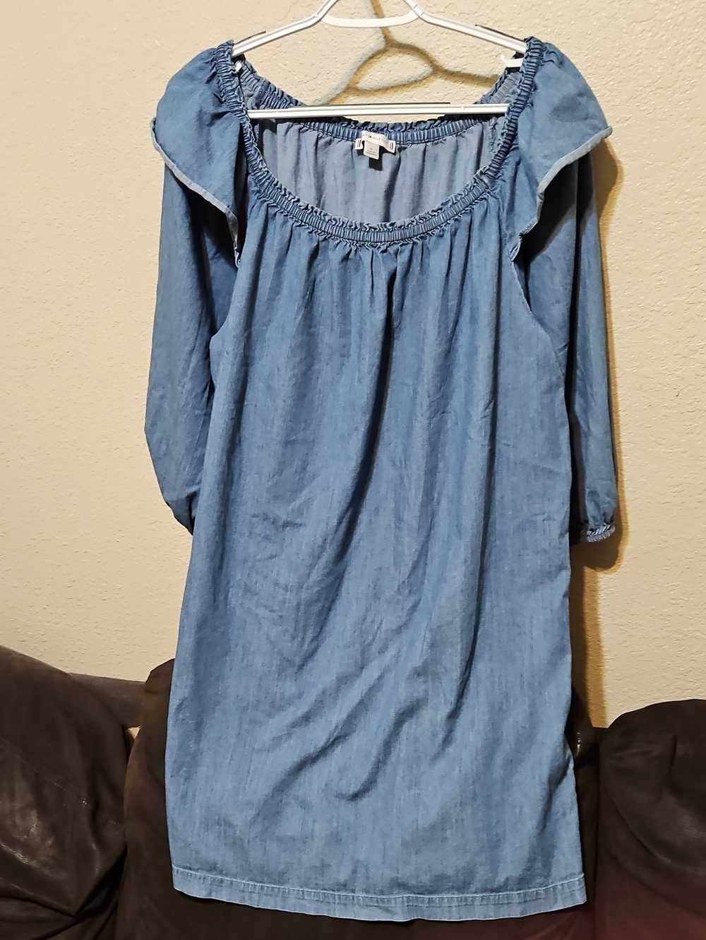 Tommy Hilfiger Blue Off-Shoulder Denim Midi Dress